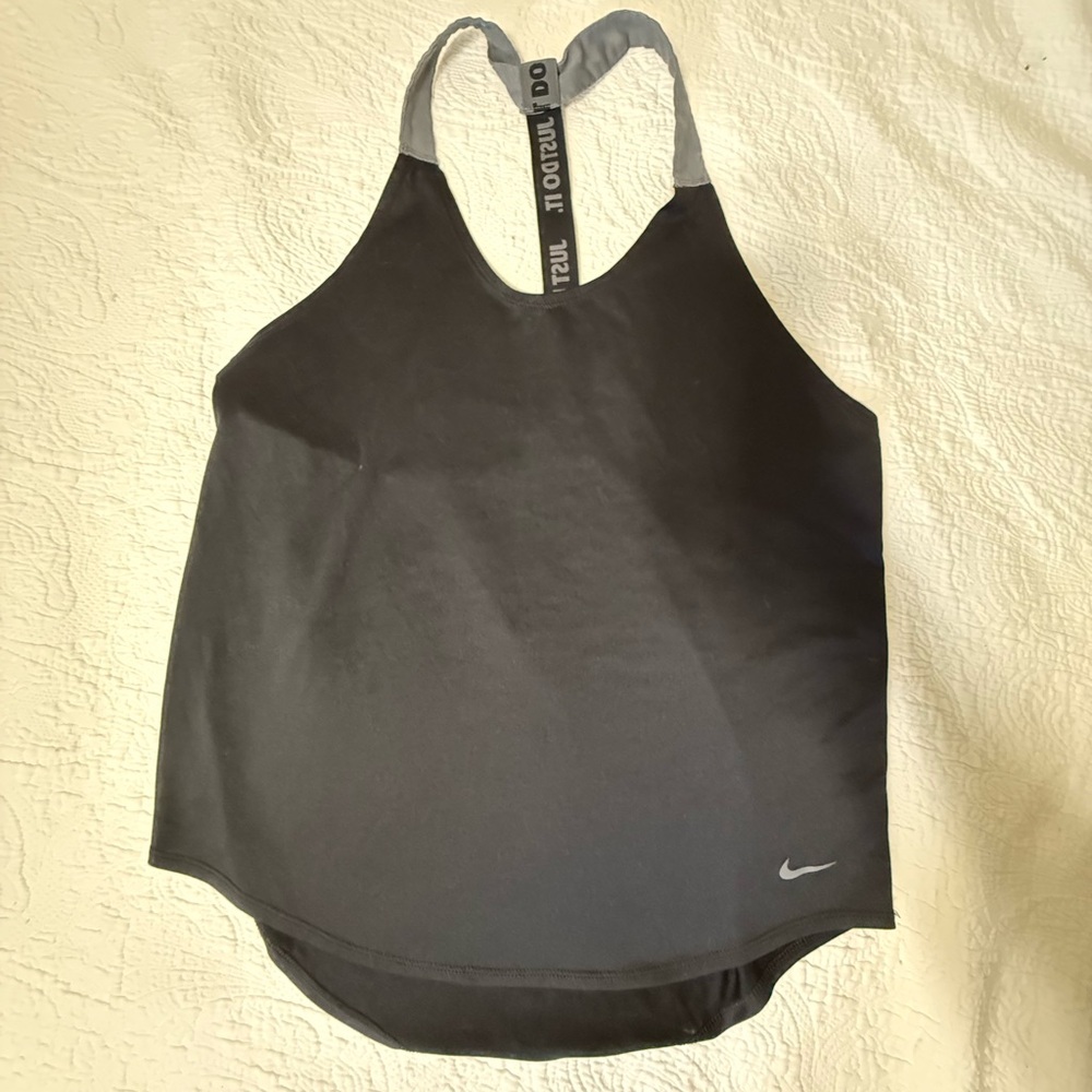 🚨3 for $25 Nike Womens Elastika Training Tank Top M Black Loose Fit Dri-Fit